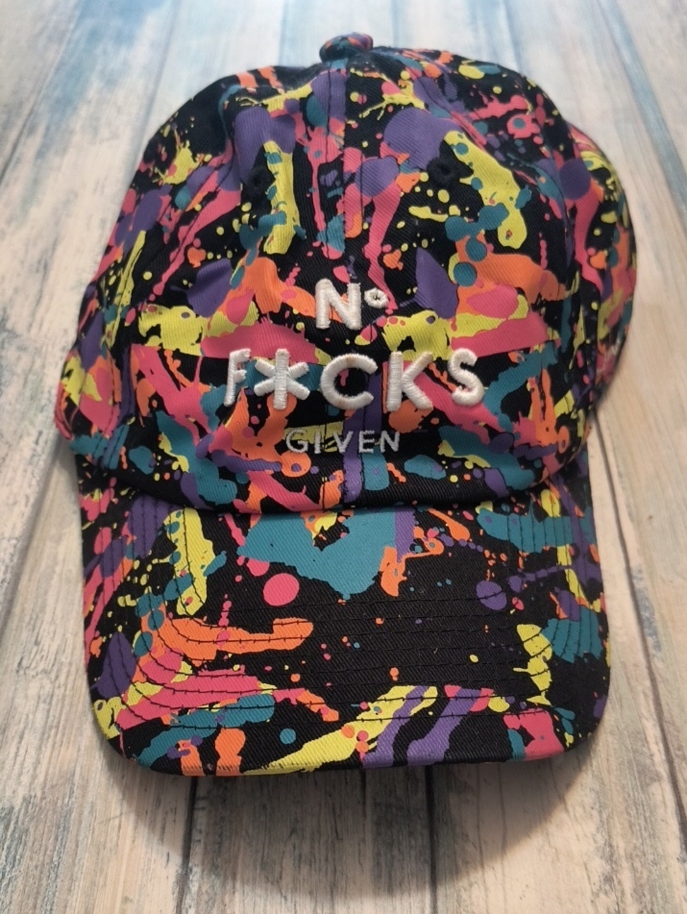 Field Grade Cap Adjustable Paint Splatter No F*CKS Given